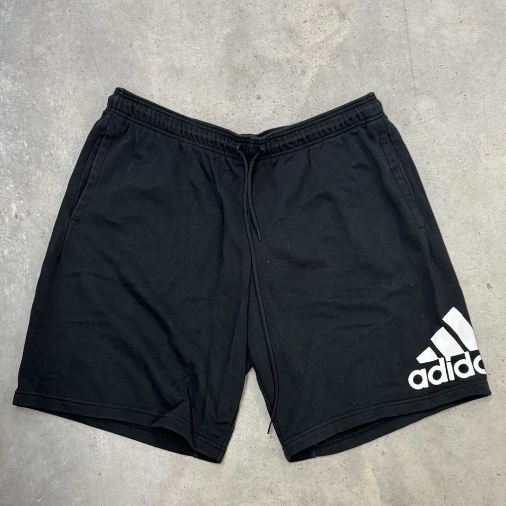 Adidas Men’s Black Athletic Shorts Logo Drawstring Size XXL